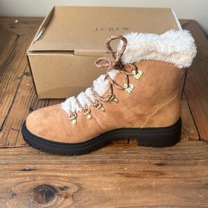 J. Crew Factory Tan Fur-Lined Winter Boots